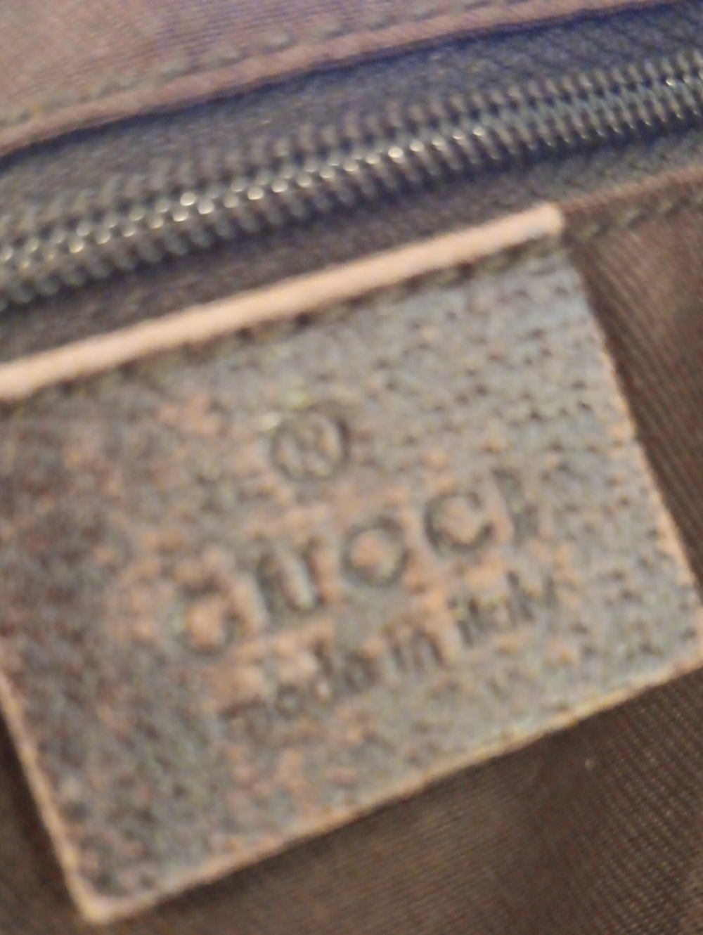 Gucci Beige GG Canvas Tote with Dark Brown Leather and Green-Red Web - Picture 12 of 15